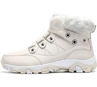 VITIKE Mujer Botas de Nieve Senderismo Deportes Trekking Zapatos Nieve Botas de senderismo,Beige,35 EU
