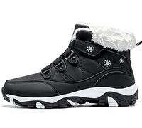 VITIKE Mujer Botas de Nieve Senderismo Deportes Trekking Zapatos Nieve Botas de senderismo,Negro Blanco,37 EU