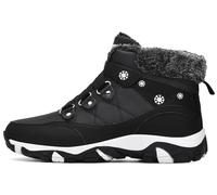 VITIKE Mujer Botas de Nieve Senderismo Deportes Trekking Zapatos Nieve Botas de senderismo,Todo Negro,36 EU