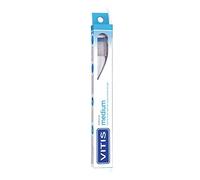 VITIS - Cepillo de Dientes Medio - Manual - Mango Reciclable - Uso Diario - 1 Unidad-colores aleatorios