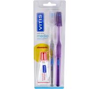 Vitis Medio Cepillo Dental 2uds + Pasta Anticaries 15ml