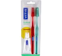 Vitis Suave Cepillo Dental 2uds + Pasta Blanqueadora 15ml