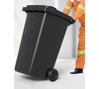 VITIWEDTY Cubo De Basura Exterior Resistente con Tapa Y Ruedas, Contenedor De Residuos Duradero para Uso Doméstico Y Comercial (Black 18 Gallon)