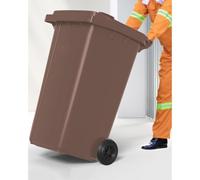 VITIWEDTY Cubo De Basura Exterior Resistente con Tapa Y Ruedas, Contenedor De Residuos Duradero para Uso Doméstico Y Comercial (Coffee 53 Gallon)