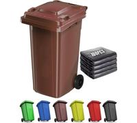 VITIWEDTY Cubo De Basura Grande Y Resistente para Exteriores con Tapa, Contenedor con Ruedas para Uso Doméstico, En Garaje Y Al Aire Libre (Coffee 27 Gallon)