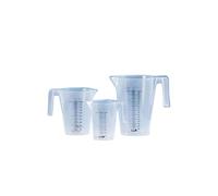 vitlab 483941 Jarra Medidora apilable, polipropileno, negra Escala, estampado por ambos lados, 2000 mL (12 unidades)