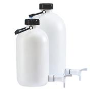 Vitlab Botella de almacenamiento de HDPE con grifo, cuello de estrella, capacidad de 50 l, 350 mm de diámetro, 700 mm de altura