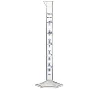 Brand - Cilindro medidor de polipropileno, forma alta, pie hexagonal, transparente, 145 mm de altura, 10 ml de capacidad