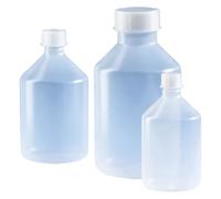 Vitlab Frasco de polipropileno con tapa de rosca, cuello ancho, transparente, rosca GL 45, capacidad de 2000 ml, 131 mm de diámetro, 241 mm de altura, 6 unidades