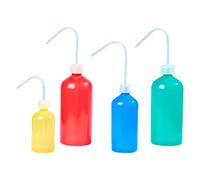 Vitlab LDPE - Lote de 5 botellas de spray con tapón de rosca de polipropileno y tubo de pulverización, rosca GL 32, capacidad de 1000 ml, 92 mm de diámetro, 221 mm de altura, color amarillo
