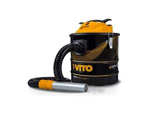 VITO Ash Vacuum Cleaner 1400 W 18 L up to 50° for Fireplace, Grill, Oven - HEPA Filter with EasyClean Cleaning - 1 m Hose + 200 mm Aluminium Tube, Fireplace Vacuum Cleaner