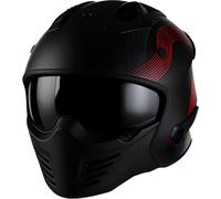 Vito Bruzano Stripe, casco modular M male Mate Negro/Rojo