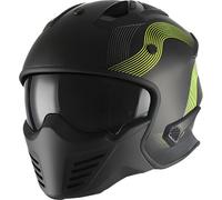 Vito Bruzano Stripe, casco modular XL male Mate Negro/Amarillo Neón