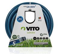 VITO Garden - Manguera de jardín (15 mm, 20 m, 20 bar, 5 capas, estable, flexible, resistente a la presión y a los rayos UV, color: azul oscuro (15 mm, 20 m)