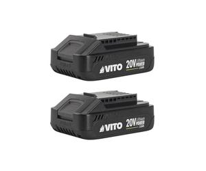 VITO - Lote de 2 baterías de litio de 20 V, 2 Ah, gama inalámbrica de 20 V, jardín y eléctrico portátil