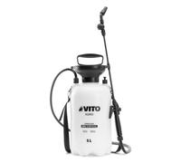 VITO - Pulverizador a presión 5 L especial productos agresivos, tratamiento de jardín, deshierbe + lanza, 4 boquillas y correa de transporte