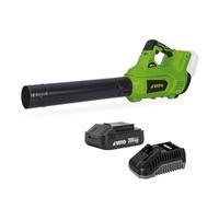 Vito - Soplador de hojas inalámbrico de 20 V + batería de 2 Ah + cargador rápido de 2 velocidades, limpieza de terraza y pasillo