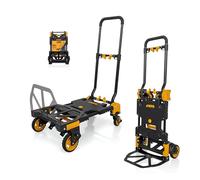 VITO VICTD2137 VICTD2137 - Carretilla de mano 2 en 1 resistente y plegable (70 kg de carretilla/plataforma de 137 kg) - Ruedas resistentes - Carro de mano de plástico y acero 7,2 kg (VICTD2137)