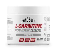 VITOBEST | Aminoácidos L-Carnitine 3000 Powder | L-carnitina L-tartrato Aminopure®, mezcla sin grumos | Más energía y más oxidación de grasas como combustible | Sabor Neutro - 200 g