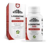 VITOBEST | Aminoácidos L-Carnitine 500 | Contribuye a movilizar la grasa y convertirla en energía | L-Carnitina tartrato (Carnipure™) 500 mg por cápsula | 60 VegeCaps