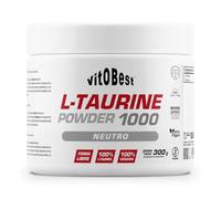 VITOBEST | Aminoácidos L-Taurine 1000 en Polvo | L-Taurina en forma libre 99,9%, Sin aditivos ni excipientes. | 100% vegana y sin gluten, 300 dosis por envase | Sabor Neutro - 300 g