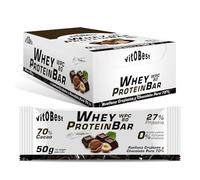 VITOBEST | Barritas Whey Protein Bar (by Torreblanca) | Contribuye a aumentar y conservar la masa muscula. Proteína WPC 80 | Sabor Avellana, Chocolate puro - 20 barritas x (50 g)