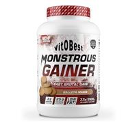 VITOBEST | Carbohidratos Monstrous Gainer | Contribuye a la recuperación de las fibras musculares tras el entrenamiento intenso. Bajo en grasa | Sabor Galleta María - 3,5 kg