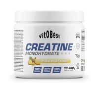 VITOBEST | Creatina Monohidrato | Mejora el rendimiento físico en series de ejercicios breves de alta intensidad (100% micronizada) | Sabor Piña-Plátano - 300 g