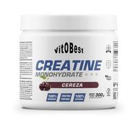 VITOBEST | Creatina Monohidrato | Mejora el rendimiento físico en series de ejercicios breves de alta intensidad (100% micronizada) | Sabor Cereza - 300 g