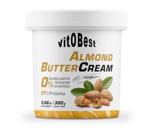 VITOBEST | Cremas Almond ButterCream (by Torreblanca) | Crema de almendra marcona 100% natural con alto valor proteico (21%) | Libre de azúcares añadidos y aceite de palma | 300 g