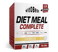 VITOBEST | Diet Meal Complete (Sobres) | Sustitutivo de comida con proporción equilibrada de proteínas, carbohidratos y grasas | Con vitaminas, minerales | Sabor Vainilla - 10 sobres x (50 g)