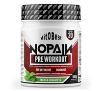 VITOBEST | Entrenos NoPain | Suplemento pre-entreno para maximizar el rendimiento y retrasar la fatiga | Con Clonapure®, β-Alanina, L-Arginina y L-Citrulina | Sabor Menta Eucalipto - 500 g