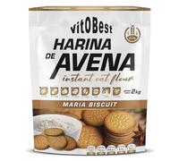 VITOBEST | Harina de Avena Cereales (Bolsa) | 100% integral rica en fibra soluble | Ideal para mantener una dieta sana y balanceada | Sabor Galleta María - 2 kg