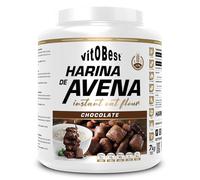 VITOBEST | Harina de Avena Cereales (Bote) | 100% integral rica en fibra soluble, proteínas, vitaminas, minerales, oligoelementos y carbohidratos de absorción lenta | Sabor Chocolate - 7 kg