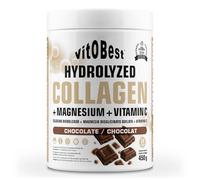 VITOBEST | Hydrolyzed Collagen+Magnesium+Vitamin C | Contribuye la formación de colágeno para huesos, articulaciones y tejidos | Colágeno hidrolizado + Magnesio + Vitamina C | Sabor Chocolate - 450 g