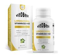 VITOBEST | Liposomal Vitamin D3+K2 | Contribuye a la absorción normal del calcio y al mantenimiento de los huesos | Vitamina D3 + K2 (MK-7) con tecnología liposomal | 60 VegeCaps