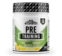 VITOBEST | Pre Entreno | Suplemento ideal para consumir antes del entrenamiento | Sin cafeína, sin gluten, sin lactosa y sin azúcar añadido y Apto para celíacos | Sabor Limón - 500 g