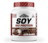 VITOBEST | Proteínas 100% Soy Iso Protein | Ayuda a crear y conservar la masa muscular | Ideal para vegetarianos, veganos e intolerantes a la lactosa y celíacos | Sabor Chocolate - 1 kg