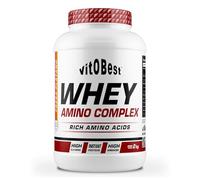VITOBEST | Proteínas 100% Whey Amino Complex | Ayuda a crear y conservar la masa muscular. Duración de absorción media. Contiene L-Glutamina y L-Taurina | Sabor Fresa-Plátano - 2 kg