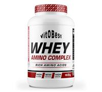 VITOBEST | Proteínas 100% Whey Amino Complex | Ayuda a crear y conservar la masa muscular. Duración de absorción media. Contiene L-Glutamina y L-Taurina | Sabor Fresas con Nata - 2 kg