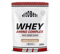 VITOBEST | Proteínas 100% Whey Amino Complex | Ayuda a crear y conservar la masa muscular. Duración de absorción media. Contiene L-Glutamina y L-Taurina | Sabor Chocolate blanco - 500 g