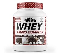VITOBEST | Proteínas 100% Whey Amino Complex | Ayuda a crear y conservar la masa muscular. Duración de absorción media. Contiene L-Glutamina y L-Taurina | Sabor Galleta negra con Nata - 1 kg