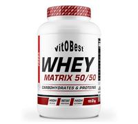 VITOBEST | Proteínas 100% Whey Matrix 50/50 | Contiene creatina (Clonapure®) y L-Glutamina (Ajinomoto®). Ayuda a crear y conservar la masa muscular | Sabor Fresa - 2 kg