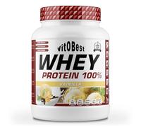 VITOBEST | Proteínas 100% Whey Protein | Ayuda a crear y conservar la masa muscular. Alta concentración de BCAA y L-Glutamina | Sin azúcares añadidos ni aspartamo | Sabor Vainilla - 1 kg