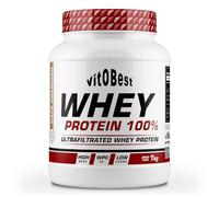 VITOBEST | Proteínas 100% Whey Protein | Ayuda a crear y conservar la masa muscular. Alta concentración de BCAA y L-Glutamina | Sin azúcares añadidos ni aspartamo | Sabor Café - 1 kg