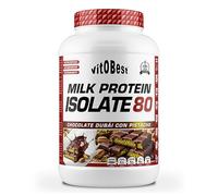 VITOBEST | Proteínas Milk Protein Isolate 80 | Más de 22 g de proteína láctea por toma, aminoácidos esenciales BCAA | Textura cremosa excelente solubilidad | Sabor Chocolate Dubái con pistacho - 2 kg