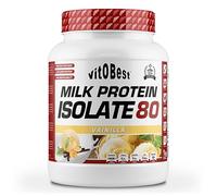 VITOBEST | Proteínas Milk Protein Isolate 80 | Más de 22 g de proteína láctea por toma, Perfil completo de aminoácidos esenciales y BCAA | Textura cremosa excelente solubilidad | Sabor Vainilla - 1 kg