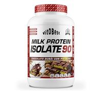 VITOBEST | Proteínas Milk Protein Isolate 90 | Más de 25 g de proteína láctea por toma, aminoácidos esenciales BCAA | Textura cremosa excelente solubilidad | Sabor Chocolate Dubái con pistacho - 2 kg
