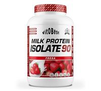 VITOBEST | Proteínas Milk Protein Isolate 90 | Más de 25 g de proteína láctea por toma, Perfil completo de aminoácidos esenciales y BCAA | Textura cremosa excelente solubilidad | Sabor Fresa - 2 kg
