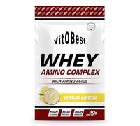 VITOBEST | Proteínas Whey Amino Complex (Sobres) | Contribuye a aumentar y mantener la masa muscular | WPC + L-Glutamina (Ajinomoto®) + L-Taurina | Sabor Yogur Limón - 15 sobres x (30 g)